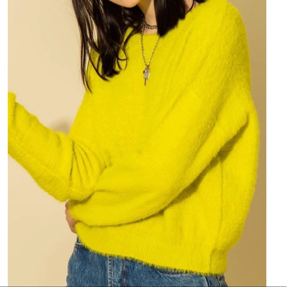 Fuzzy Crew Neck Sweater - Picture 2 of 7